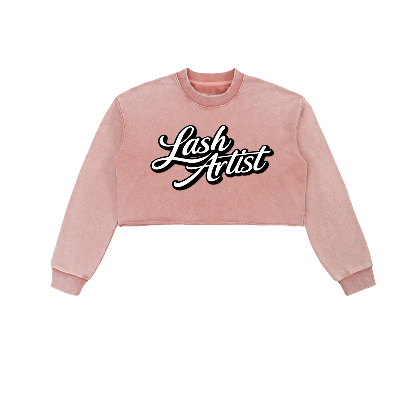 Snow Washed Raw Edge Cropped Sweatshirt