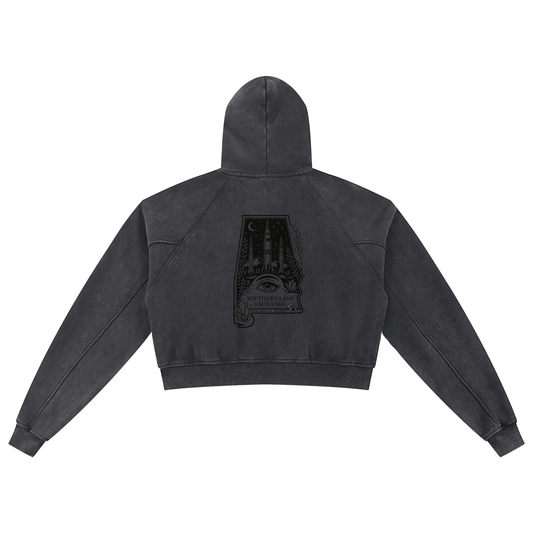 Snow Washed Cropped Hoodie