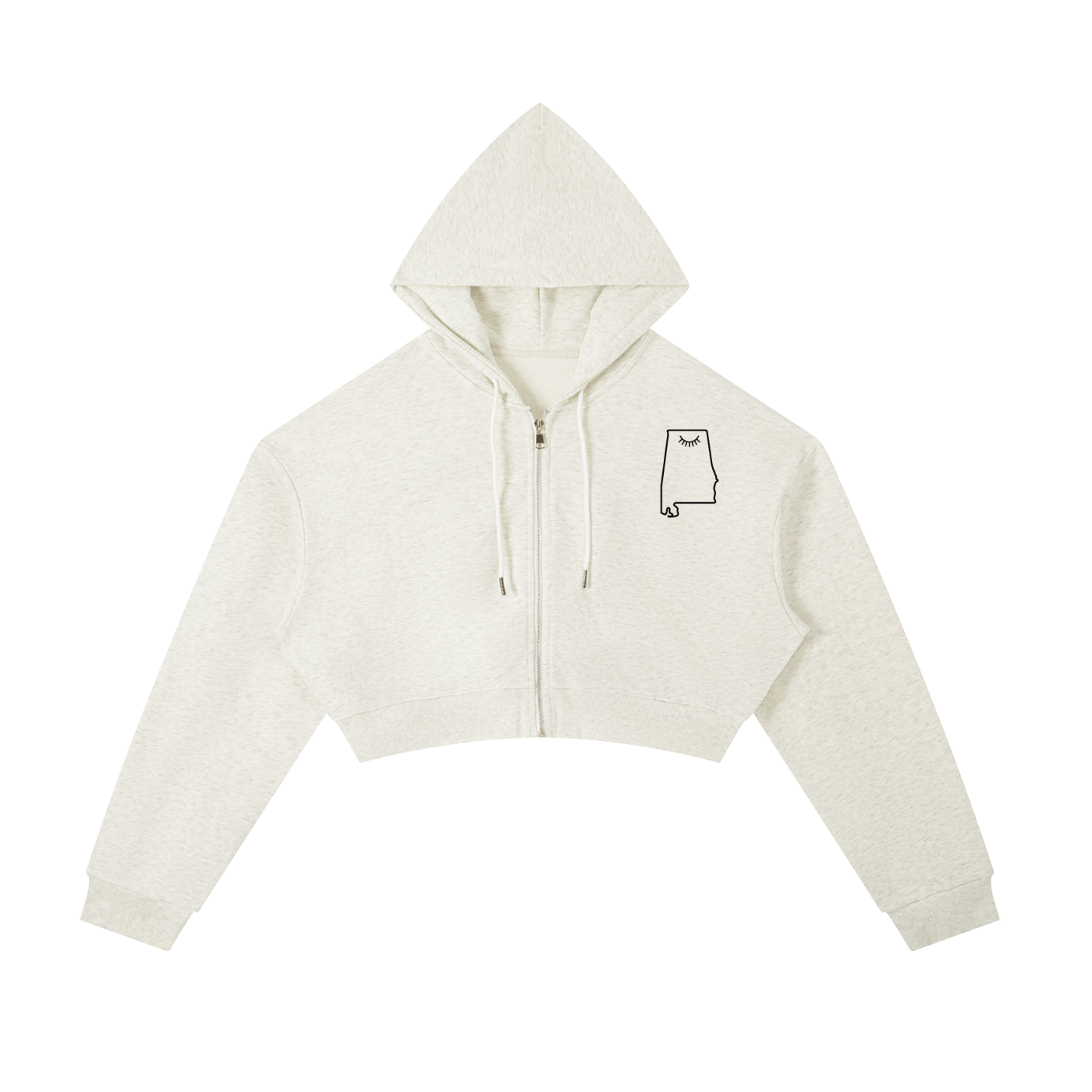 Essential Cropped Zip-Up Hoodie