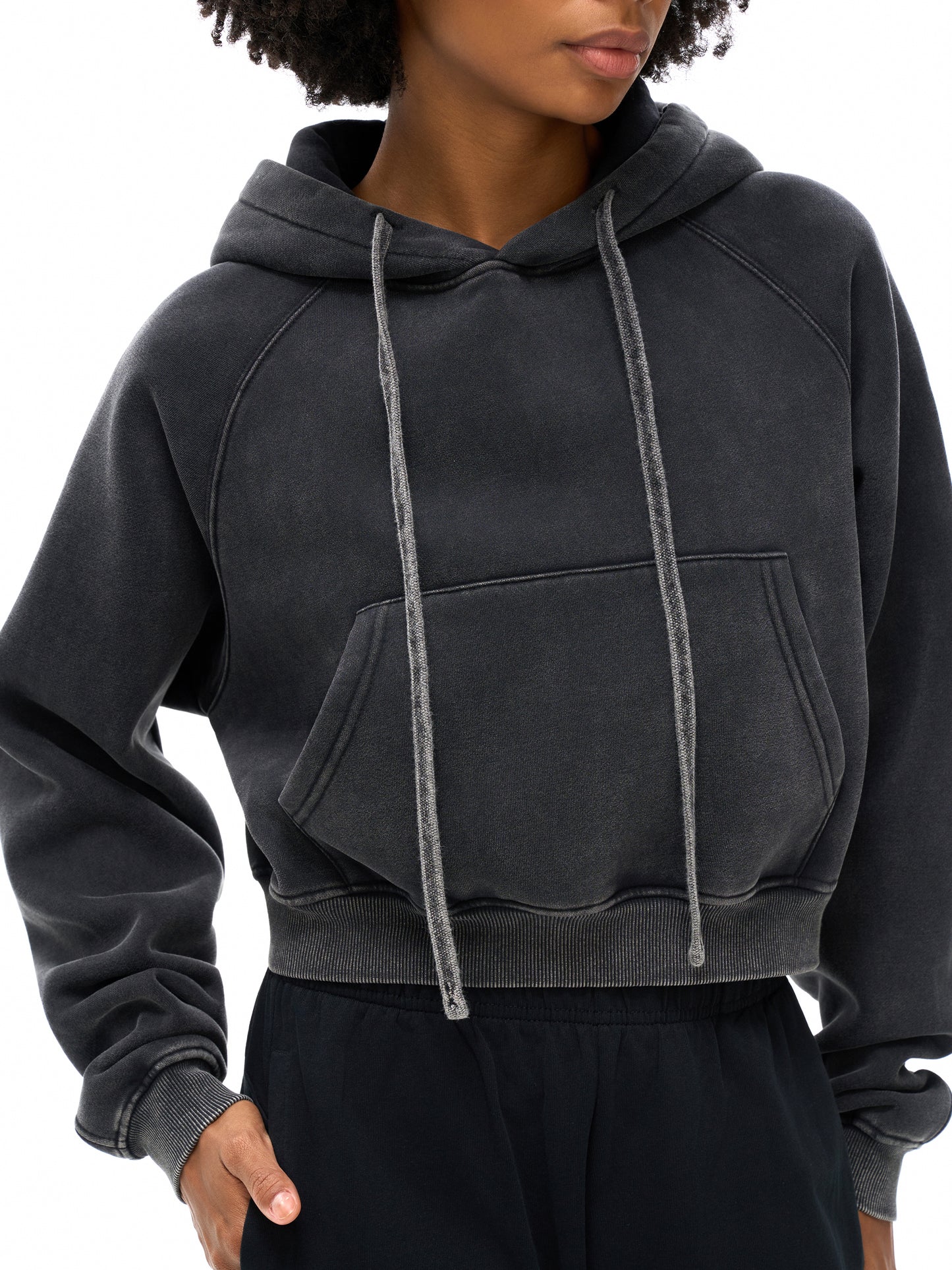 Snow Washed Cropped Hoodie
